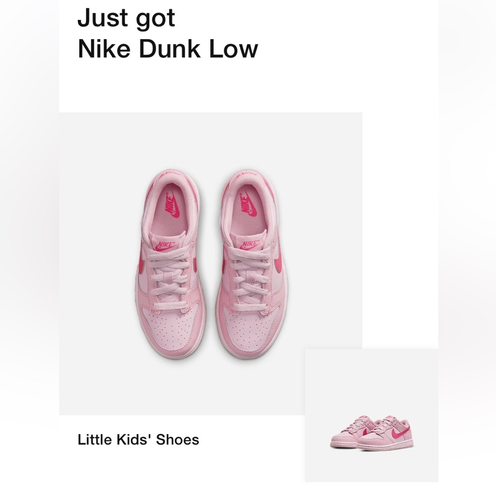 **SOLD** Nike Dunk Low Triple Pink